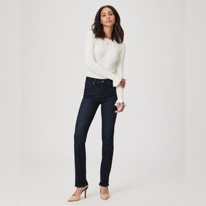 Paige Skyline Straight Jean in Dark Wash